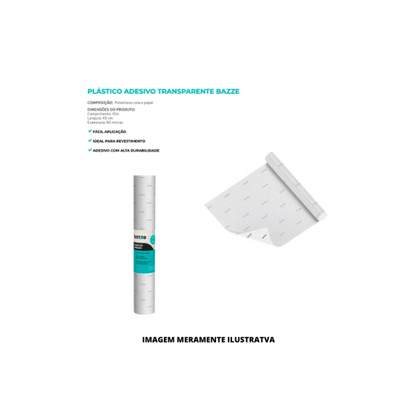 PLASTICO ADESIVO - BAZZE - 10M TRANSPARENTE 80MIC